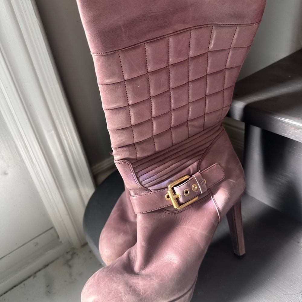 Rockport Janae kneehigh leather boot rare mauve 8.5 USA - Picture 5 of 11